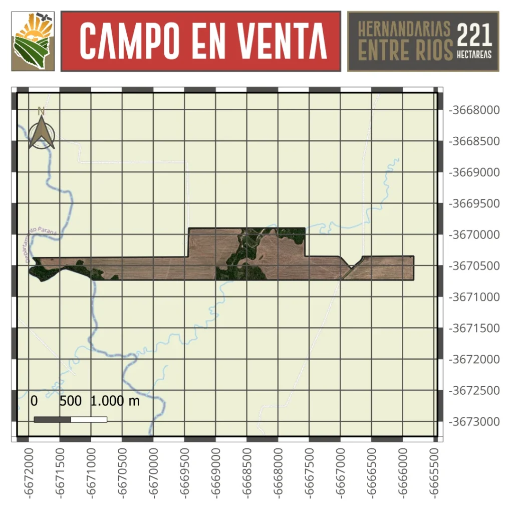 Campo AGRICOLA en Venta. 221 ha. Hernandarias, La Paz, Entre Rios